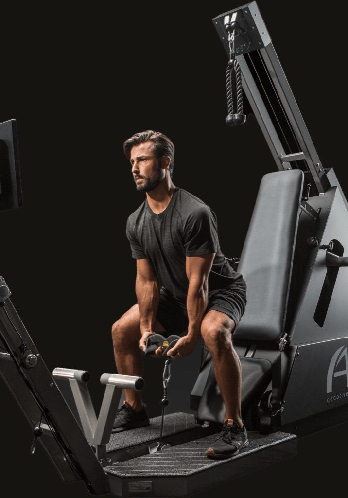 Man doing squat on ARX Omni machine
