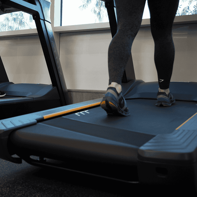 Person walking on a treadmill